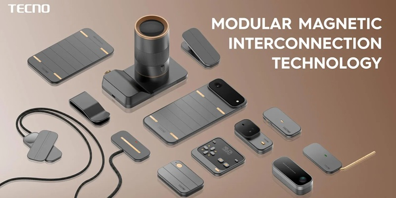 A Tecno apresentou a concepção de um telefone magnético modular, inspirado no Project Ara da Google