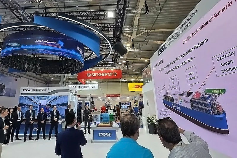 A China criou uma ilha flutuante com energia nuclear, turbinas eólicas e hidrogênio para o futuro do transporte marítimo