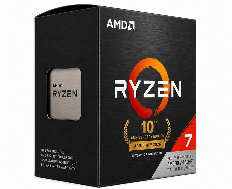 A versão de aniversário de 10 anos do Ryzen 7 5800X3D AM4 agora está disponível na Índia por US$310.