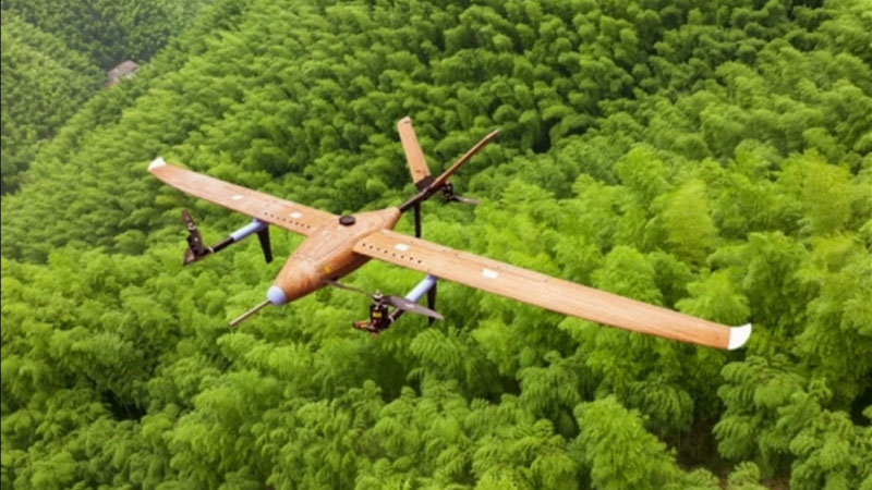 Os primeiros drones de bambu do mundo surgiram na China; agora planejam lançar satélites.