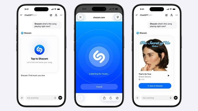 O ChatGPT agora consegue identificar melodias graças ao Shazam integrado.