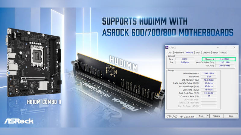A ASRock e a TeamGroup criaram um tipo de módulo DDR5 econômico chamado HUDIMM para computadores econômicos