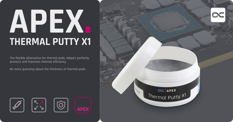 A Alphacool lançou um novo selante térmico líquido – Apex Thermal Putty X1