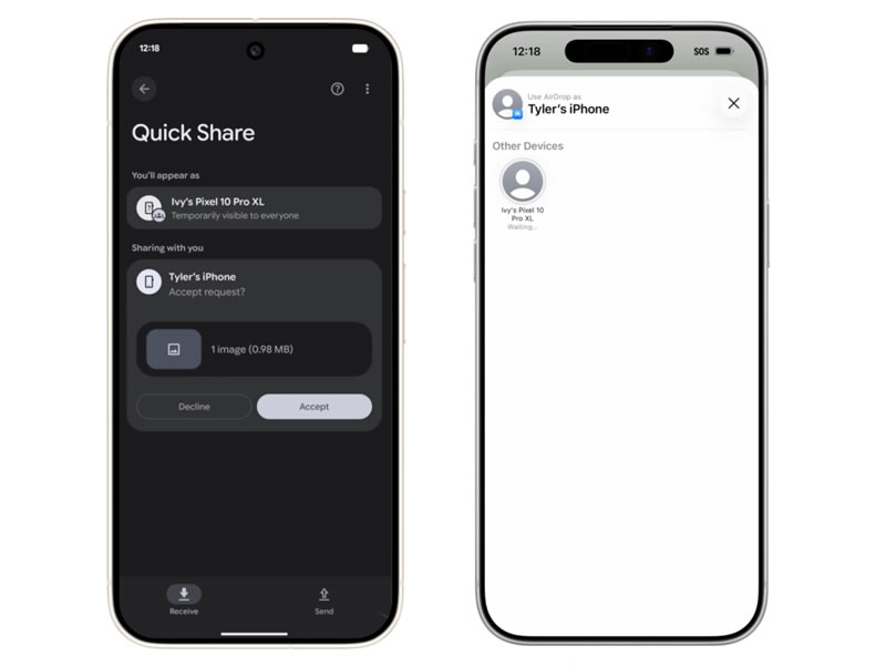 O Google em breve permitirá que smartphones Android enviem arquivos diretamente para o iPhone usando o AirDrop