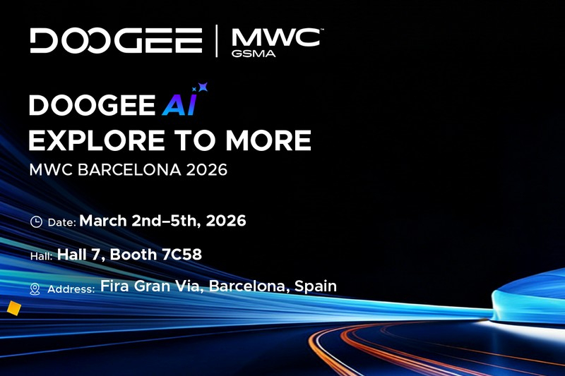 A Doogee apresentará no MWC 2026 dispositivos inteligentes, um smartphone protegido e o Visible AI.