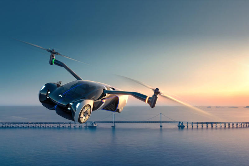 A Xpeng da China planeja lançar a produção em massa de carros voadores até 2027