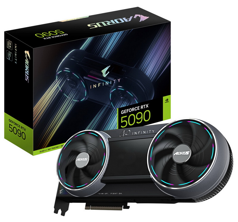 A Gigabyte iniciou a venda do cartão Aorus GeForce RTX 5090 Infinity, que se destaca pelo design não convencional e ventilador oculto