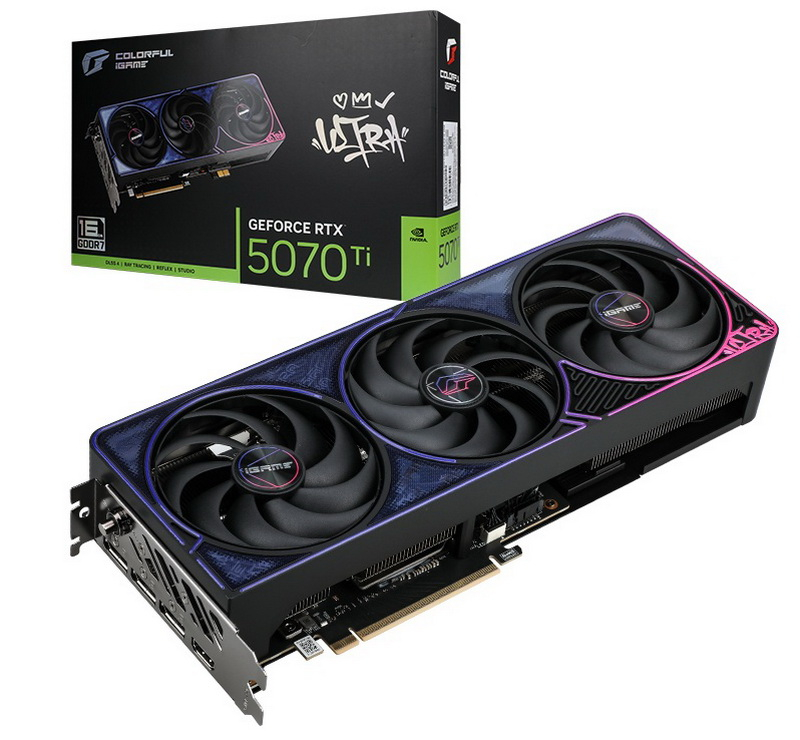 A Colorful apresentou a placa de vídeo iGame GeForce RTX 5070 Ti Ultra Z Black OC com conector de alimentação removível GC-HPWR