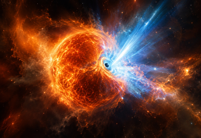 Cientistas encontraram uma explicação para as 14 misteriosas explosões azuis que são registradas no espaço desde 2018.