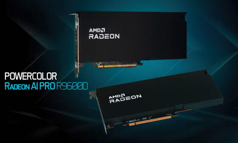 A PowerColor apresentou a compacta placa de vídeo profissional Radeon AI PRO R9600D com esquema de alimentação 12 V‑2×6