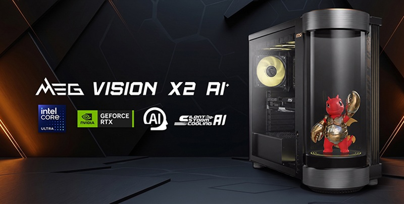 A MSI apresentou o sistema de jogos MEG Vision X2 AI+ com tela holográfica e assistente de IA integrado