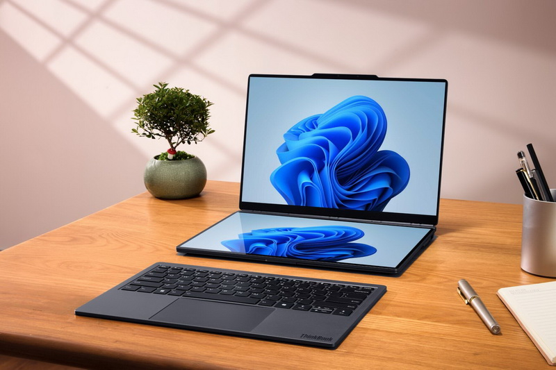 A Lenovo apresentou o novo laptop modular ThinkBook Modular AI PC, equipado com duas telas e teclado removível